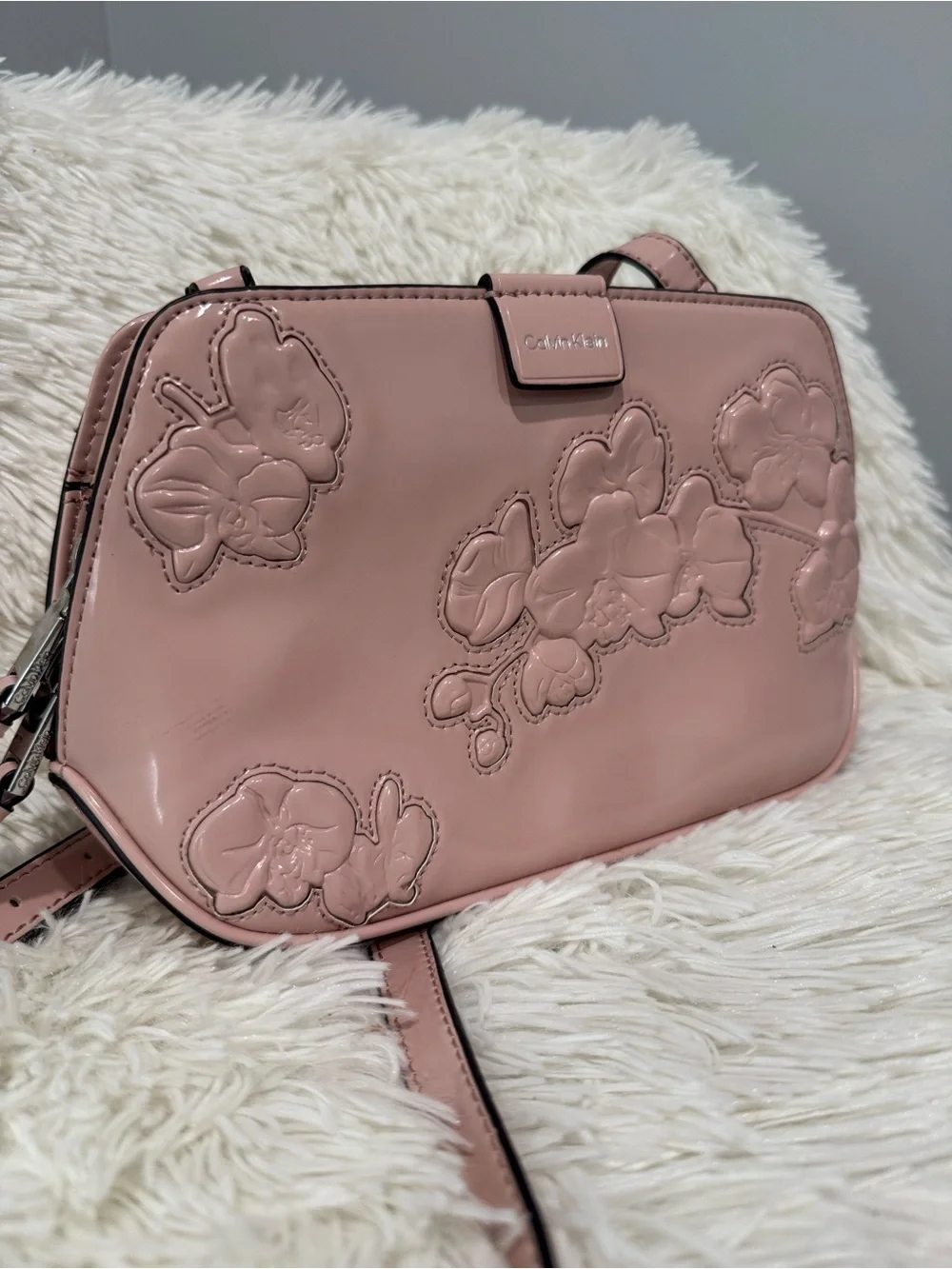 Calvin Klein Audrey Floral Emboss Crossbody - Picture 2 of 9